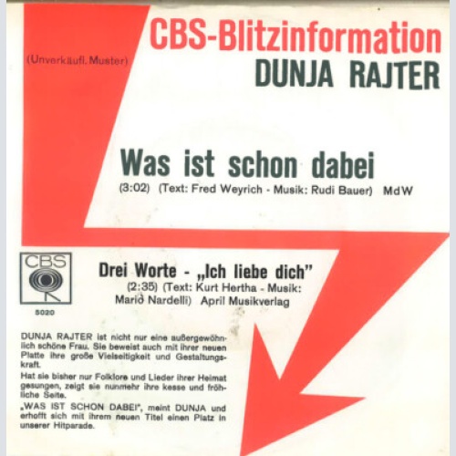 7", Single, Promo Dunja Rajter - Was Ist Schon Dabei