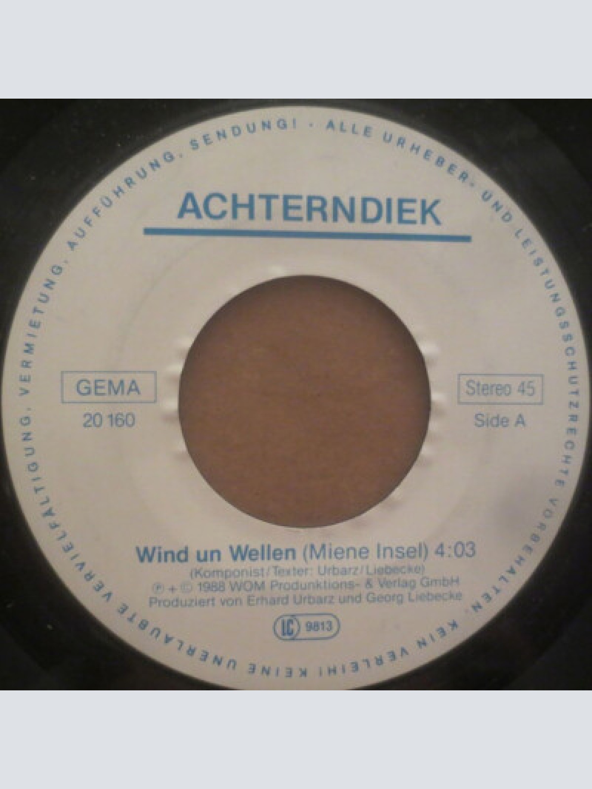 7", Single Achterndiek - Wind Und Wellen (Miene Insel)