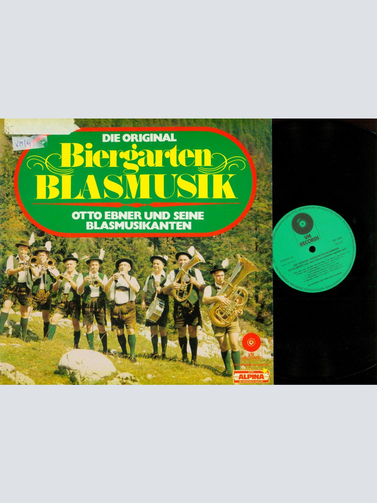 LP--Die Original Biergarten Blasmusik    Otto Ebner   VM Records