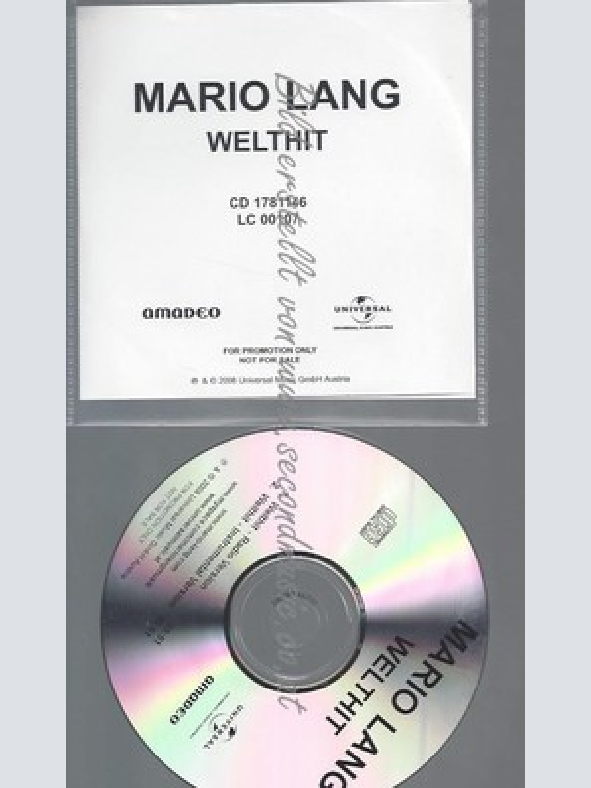 CD--PROMO--MARIO LANG--WELTHIT--2 TRACKS