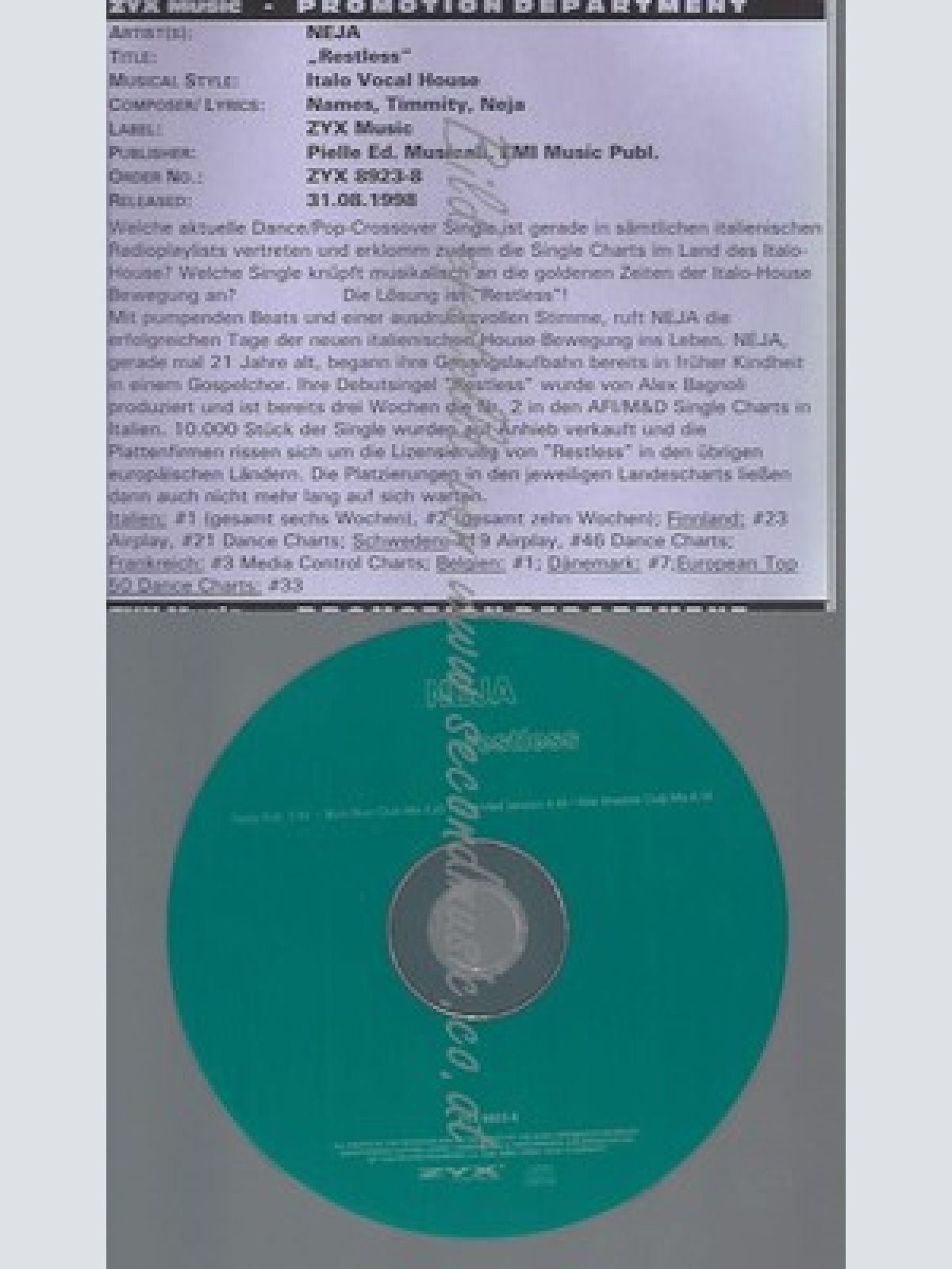 CD--PROMO--NEJA--RESTLESS--4 TRACKS