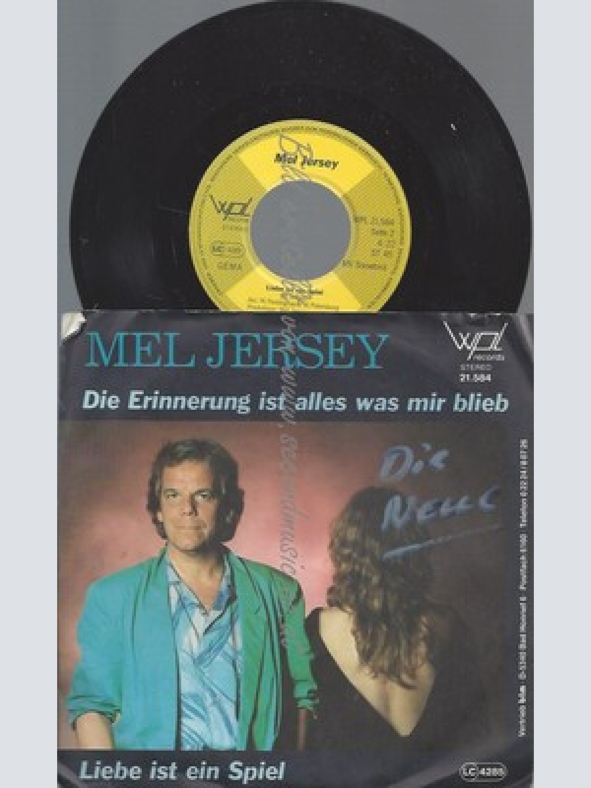 7"MEL JERSEY--DIE ERINNERUNG IST ALLES WAS MIR BLIEB