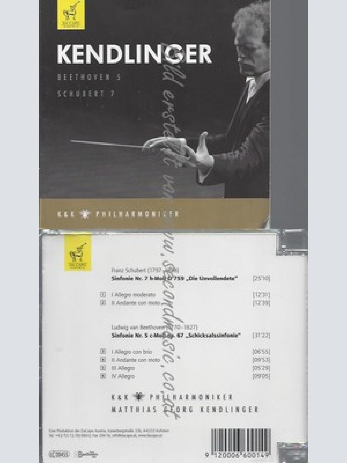 CD--MATTHIAS GEORG KENDLINGER, K & K PHILHARMONIKER, FRANZ SCHUBERT -KOMPONIST-