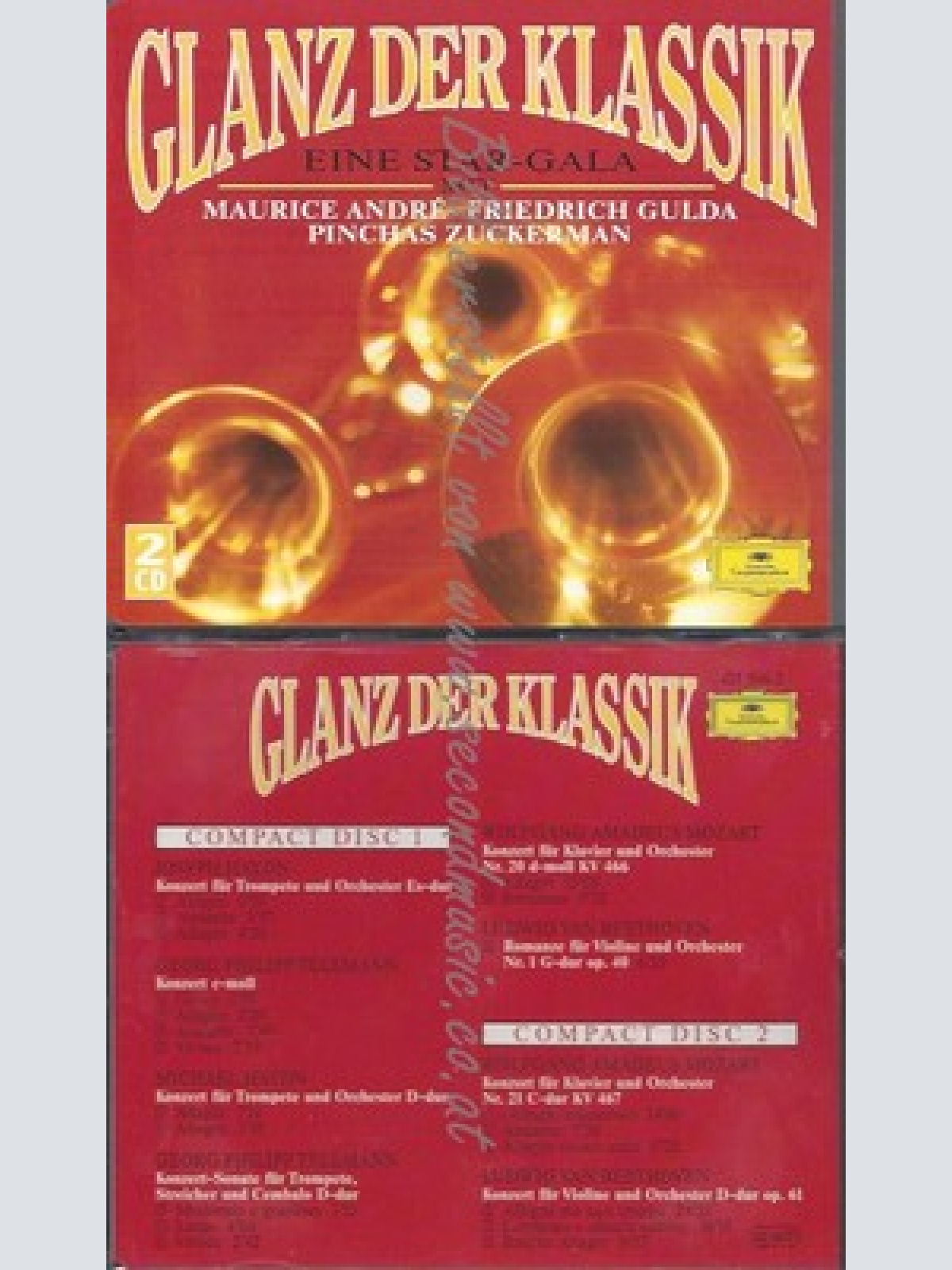 CD--GLANZ DER KLASSIK--EINE STAR GALA--GULDA-ZUCKEERMAN-MAURICE ANDRE--2CD
