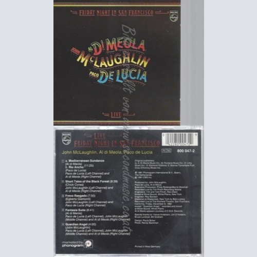 CD--PACO DE LUCIA, AL DI MEOLA   -- -- FRIDAY NIGHT IN SAN FRANCISCO