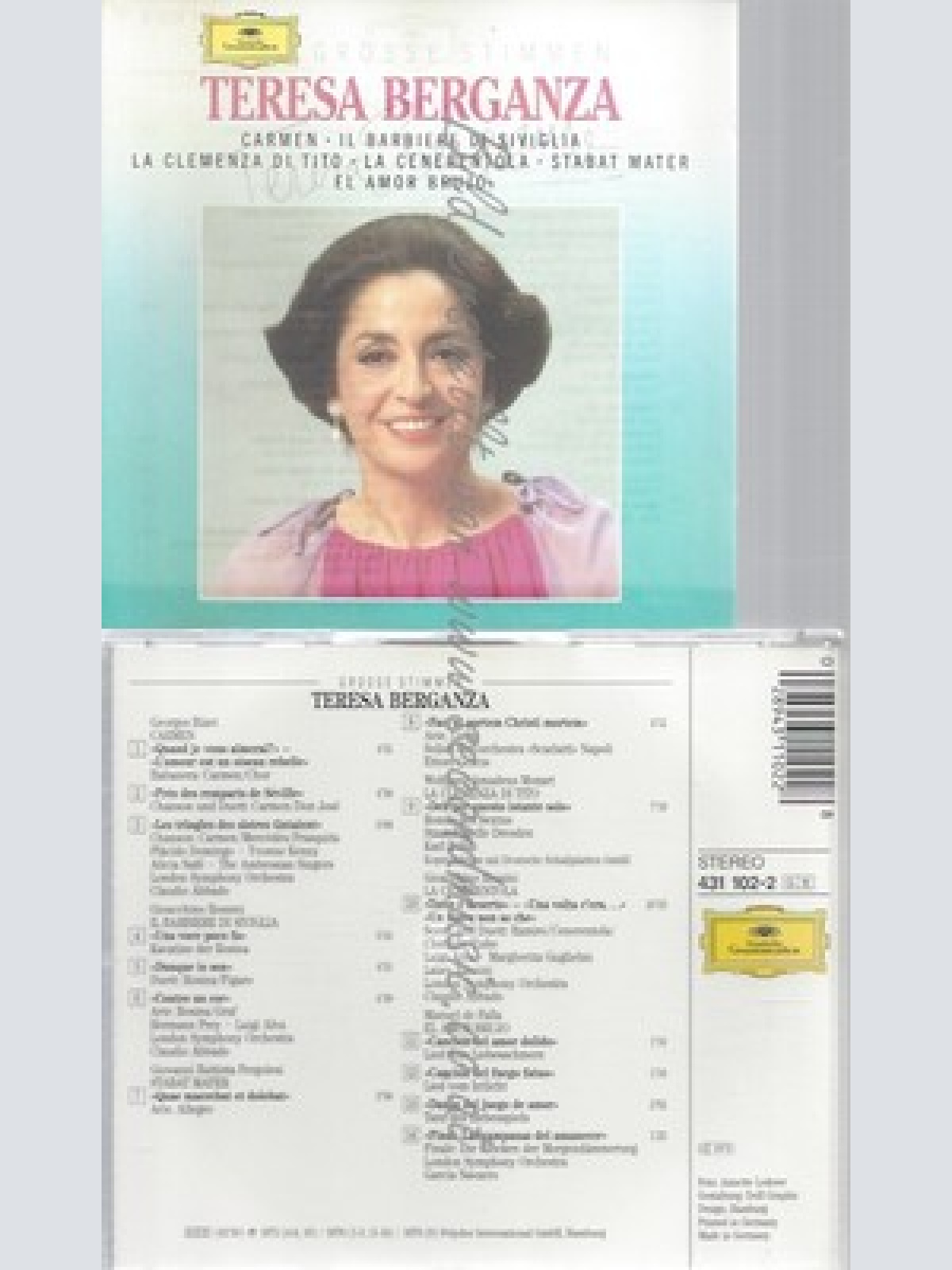 CD--TERESA BERGANZA, GEORGES BIZET -- UND MOZART -- -- GROSSE STIMMEN:T.BERGANZA