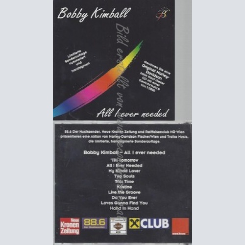 CD--BOBBY KIMBALL--ALL I EVER NEEDED--LIMITED