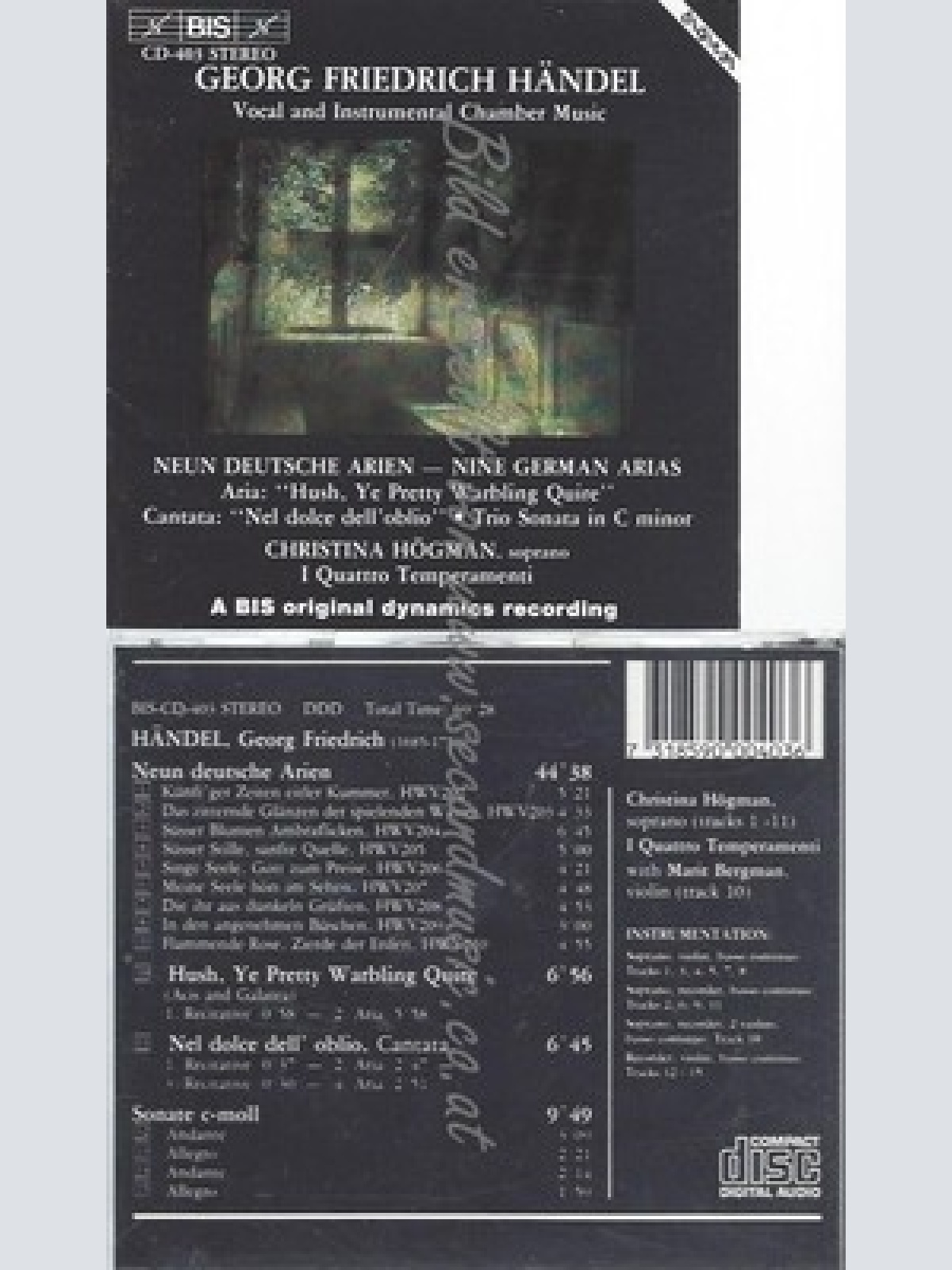 CD--HÖGMAN,CHRISTINA UND HÄNDEL,GEORG FRIEDRICH--VOKALE UND INSTRUMENTALE KAMMER