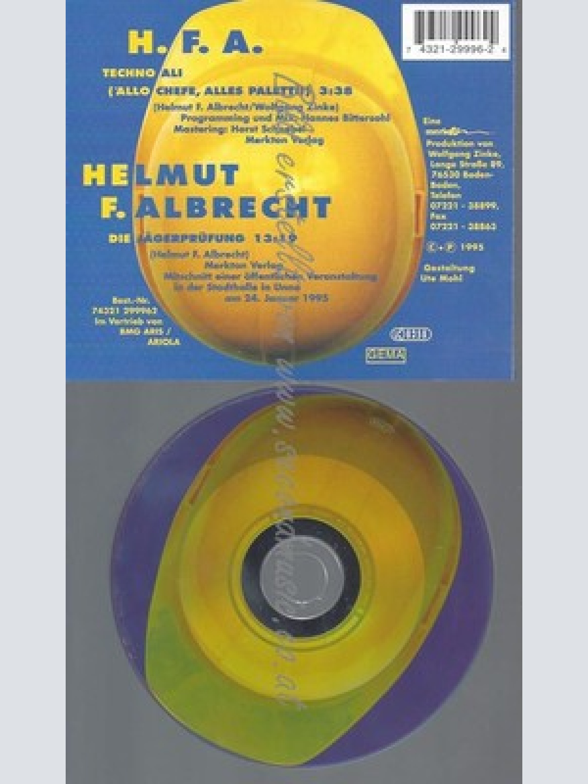 CD--ALBRECHT,HELMUT F.--TECHNO ALI -ALLO CHEFFE ALLES