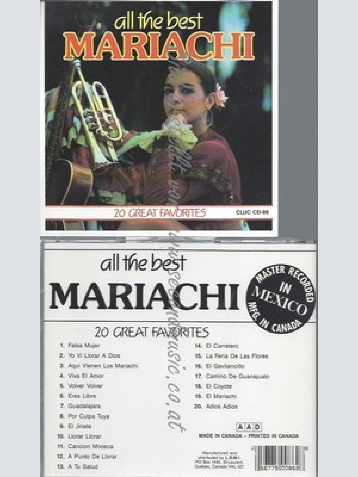 CD--ALL THE BEST -SERIES---ALL THE BEST MEXICO MARIACHI - 20 GREAT FAVORITES