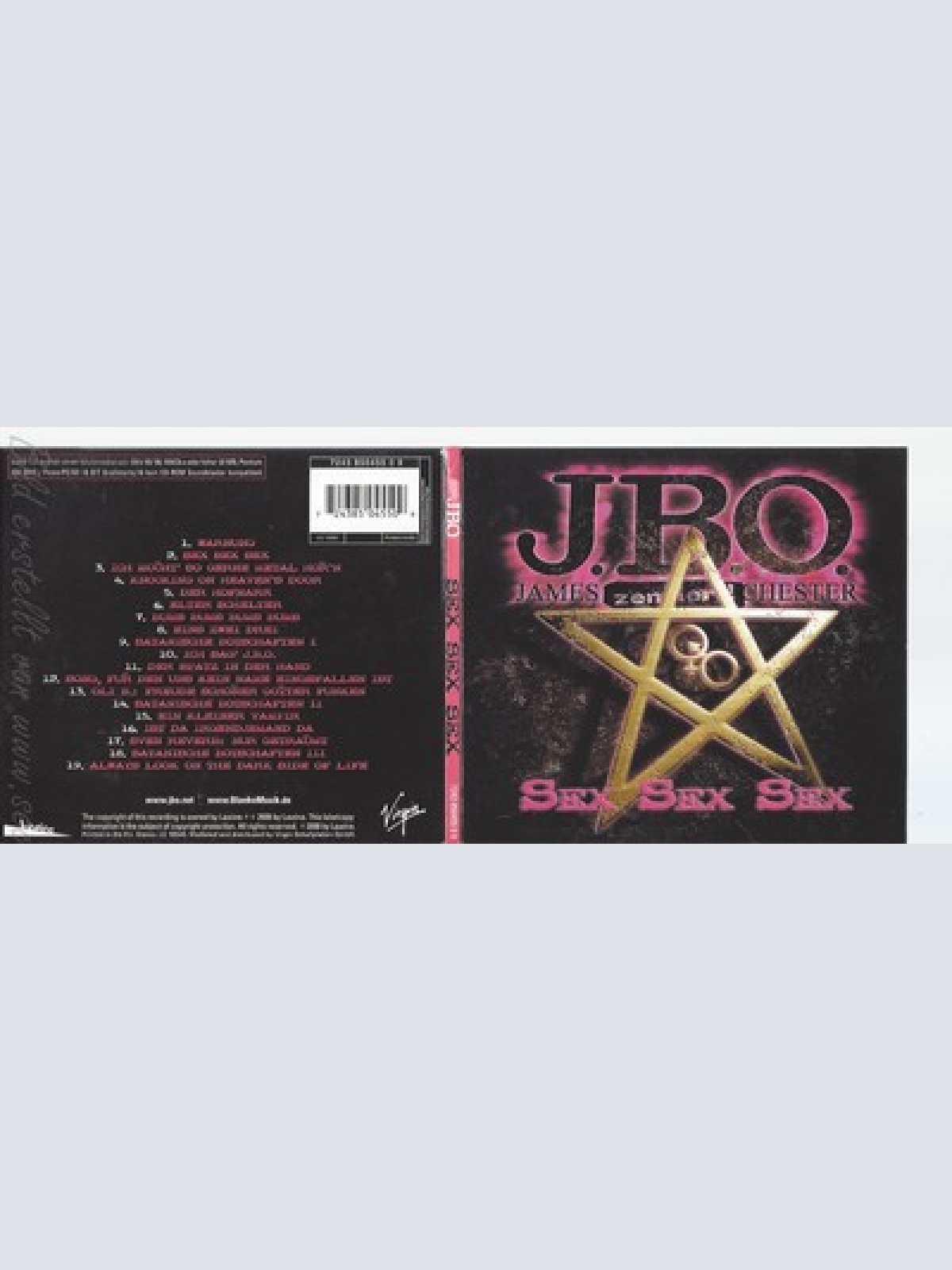 CD--J.B.O. -- -- SEX,SEX,SEX--JAMES ZENSIERT ORCHESTER