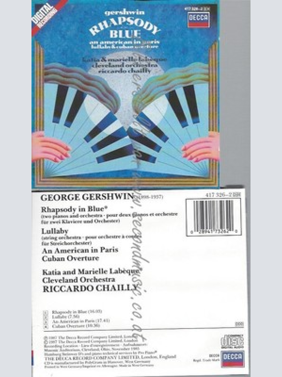 CD--AN AMERICAN IN PARIS / GEORGE GERSHWIN -- RHAPSODY IN BLUE