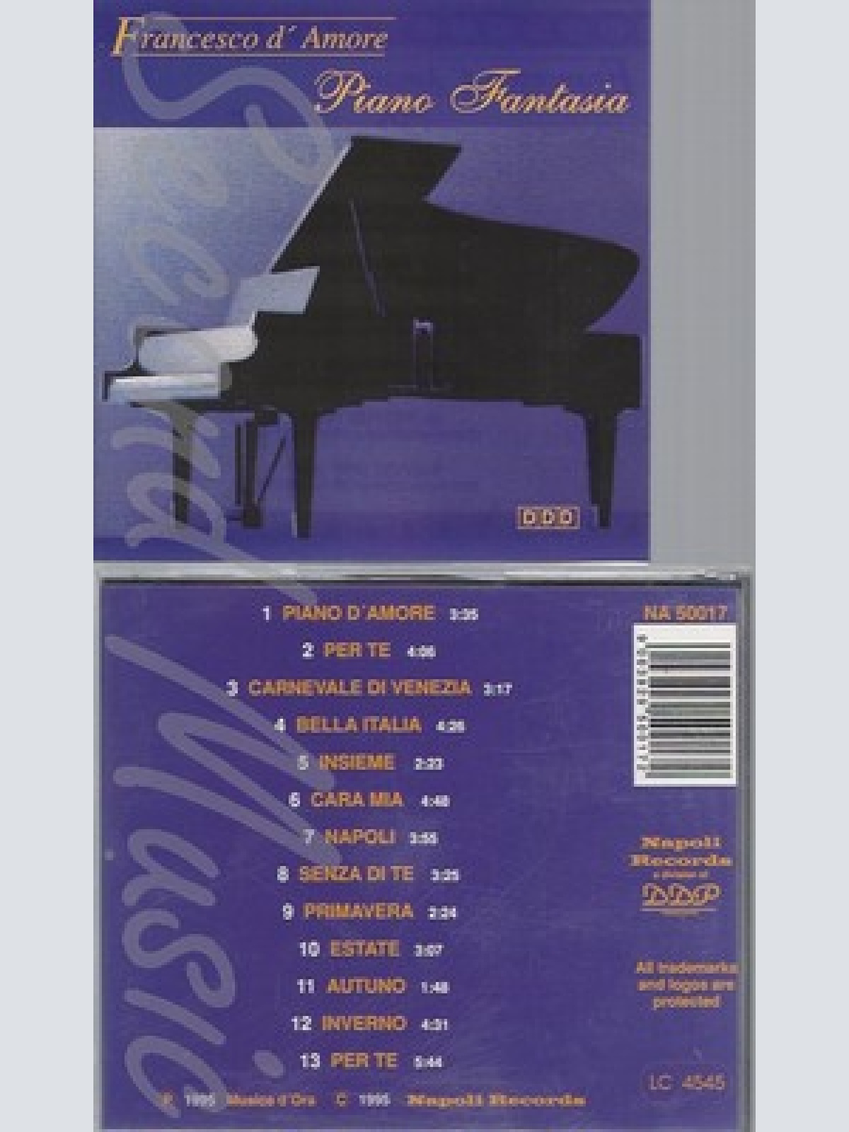 CD--FRANCESCO D'AMORE -1997- -- PIANO FANTASIA -US IMPORT-