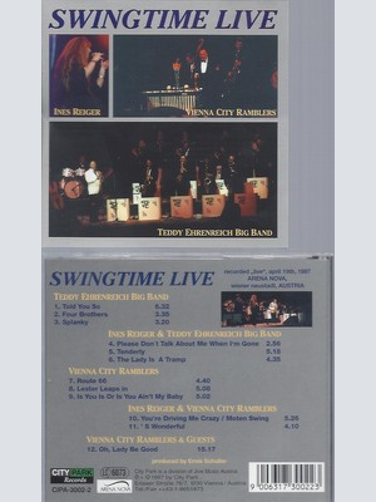 CD--VIENNA CITY RAMBLERS, EHRENREICH UND REIGER -2012- -- SWINGTIME LIVE