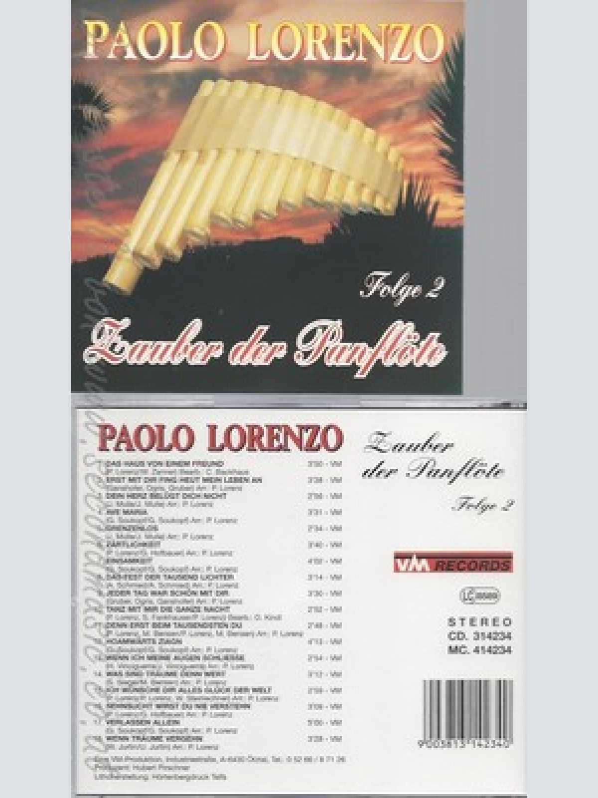 CD--PAOLO LORENZO--ZAUBER DER PANFLOETE --FOLGE 2