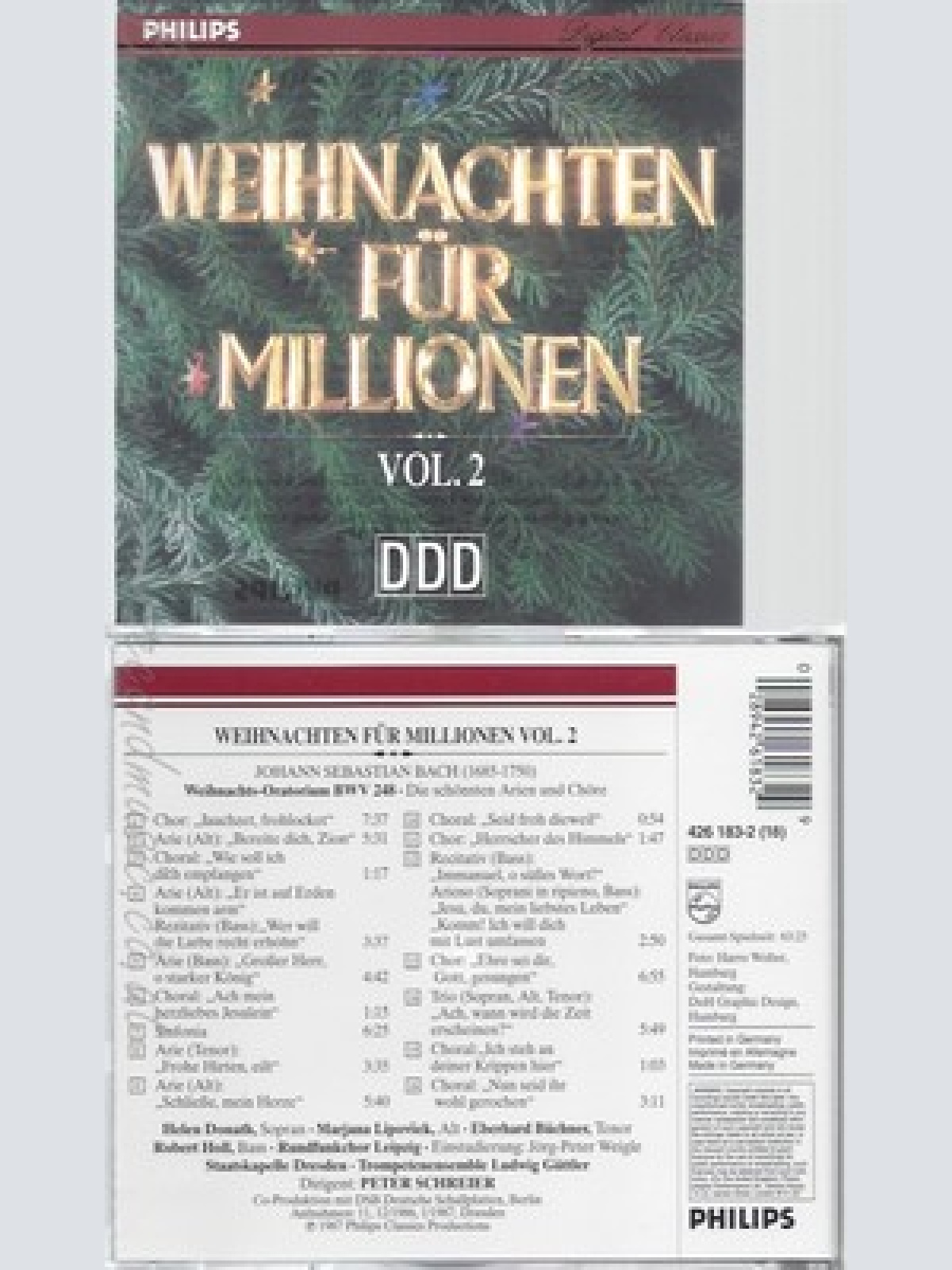 CD--P. SCHREIER, SD UND JOHANN SEBASTIAN BACH -- -- -- WEIHNACHTS--QUERSCHNITT-
