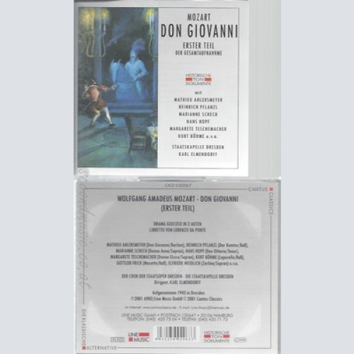 CD--CHOR D.STAATSOPER DRESDEN UND WOLFGANG AMADEU--MOZART: DON GIOVANNI --1. AKT