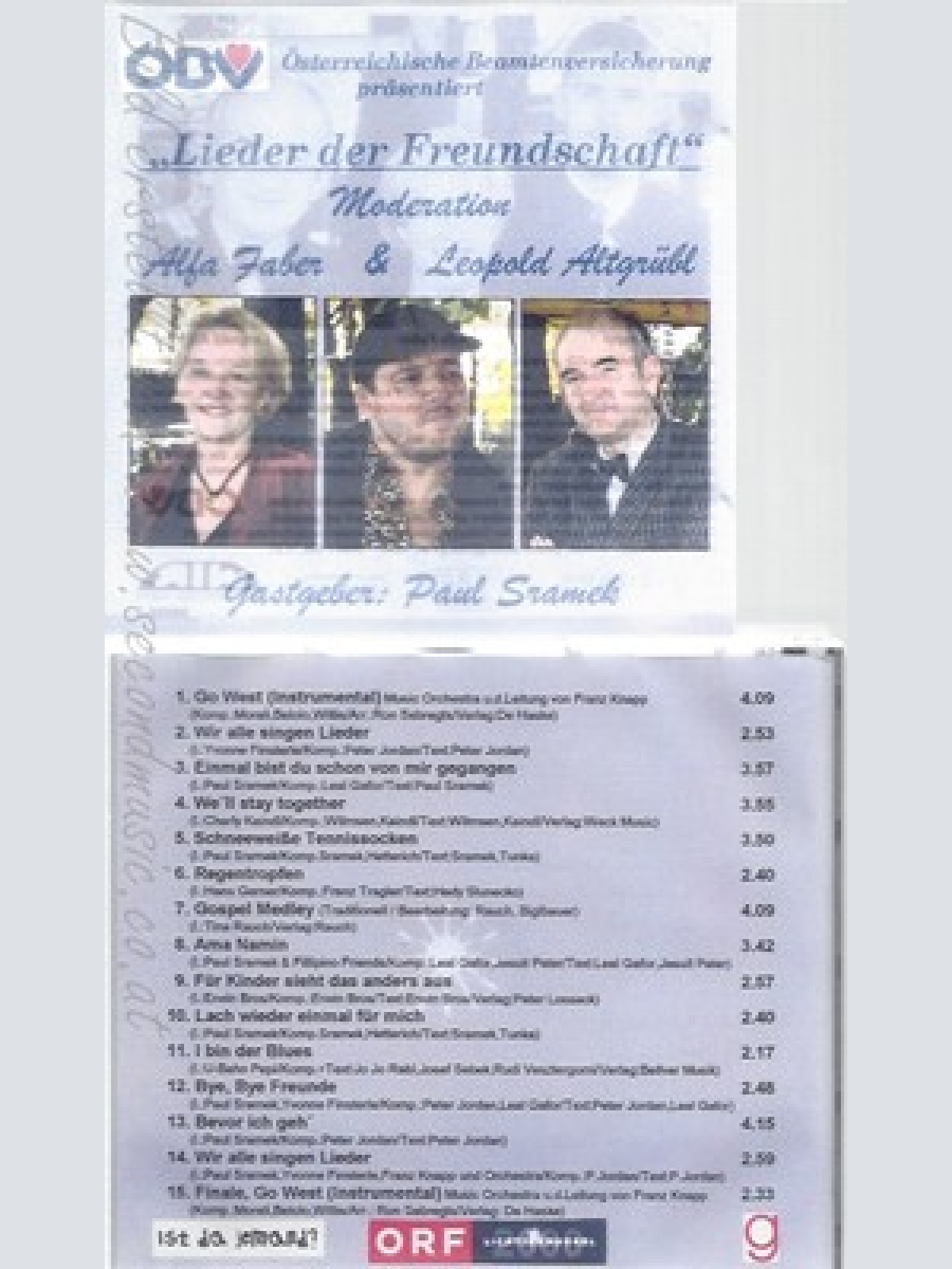 CD--ÖBV PRÄSENTIERT--LIEDER DER FREUNDSCHAFT--PAUL SRAMEK