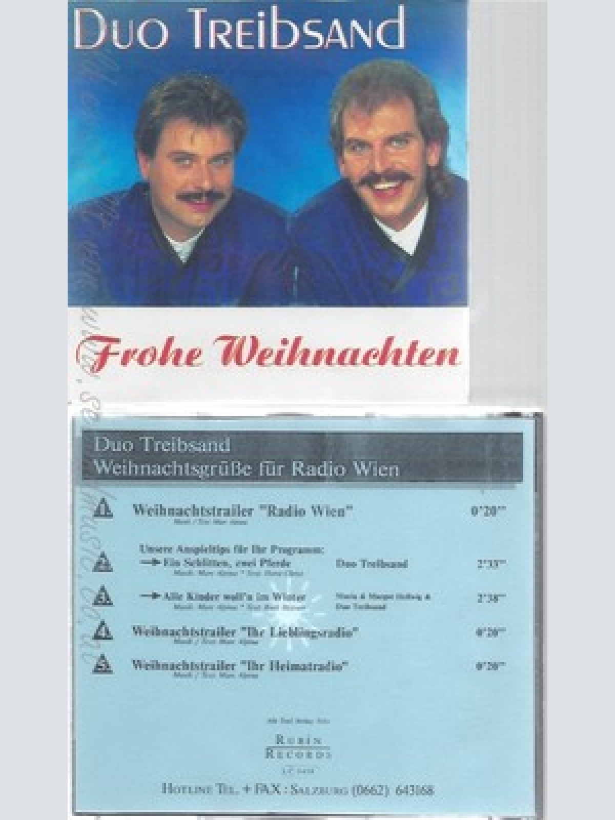 CD--DUO TREIBSAND--FROHE WEIHNACHTEN--PROMO