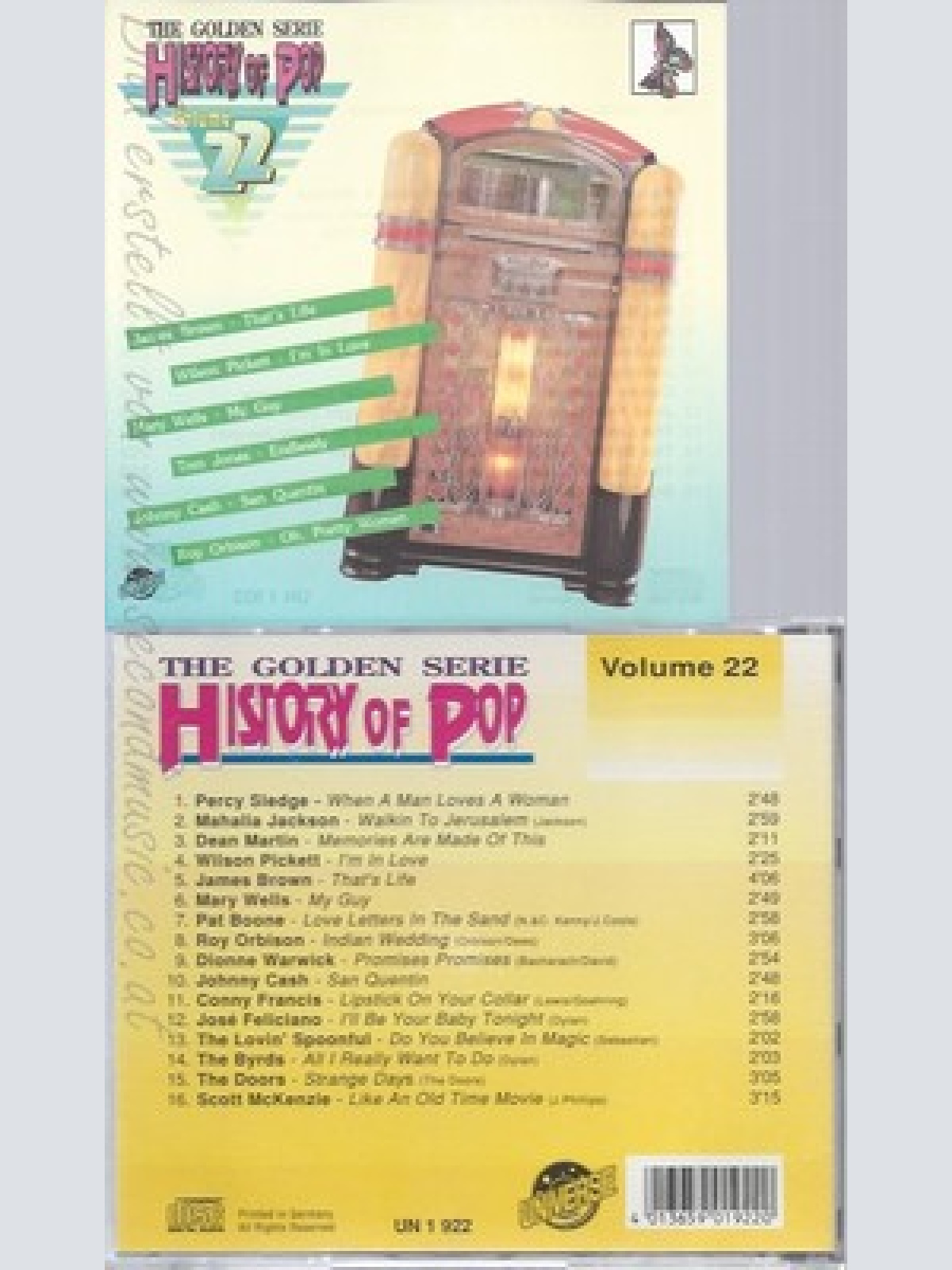 CD--HISTORY OF POP 22 -- PERCY SLEDGE, MAHALIA JACKSON, DEAN MARTIN, WILSON PICK