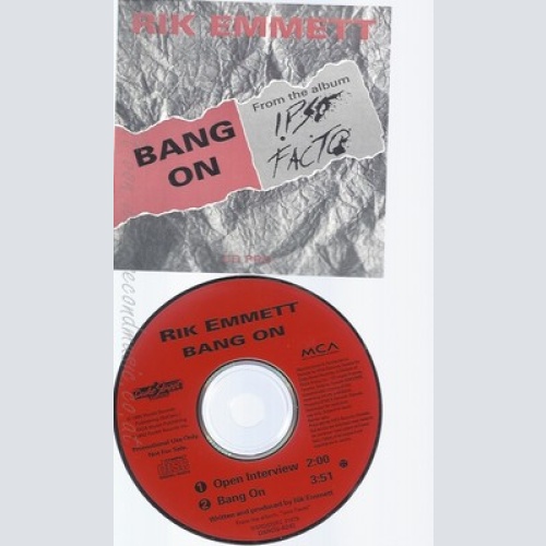 CD--RIK EMMETT--BANG ON --PROMO