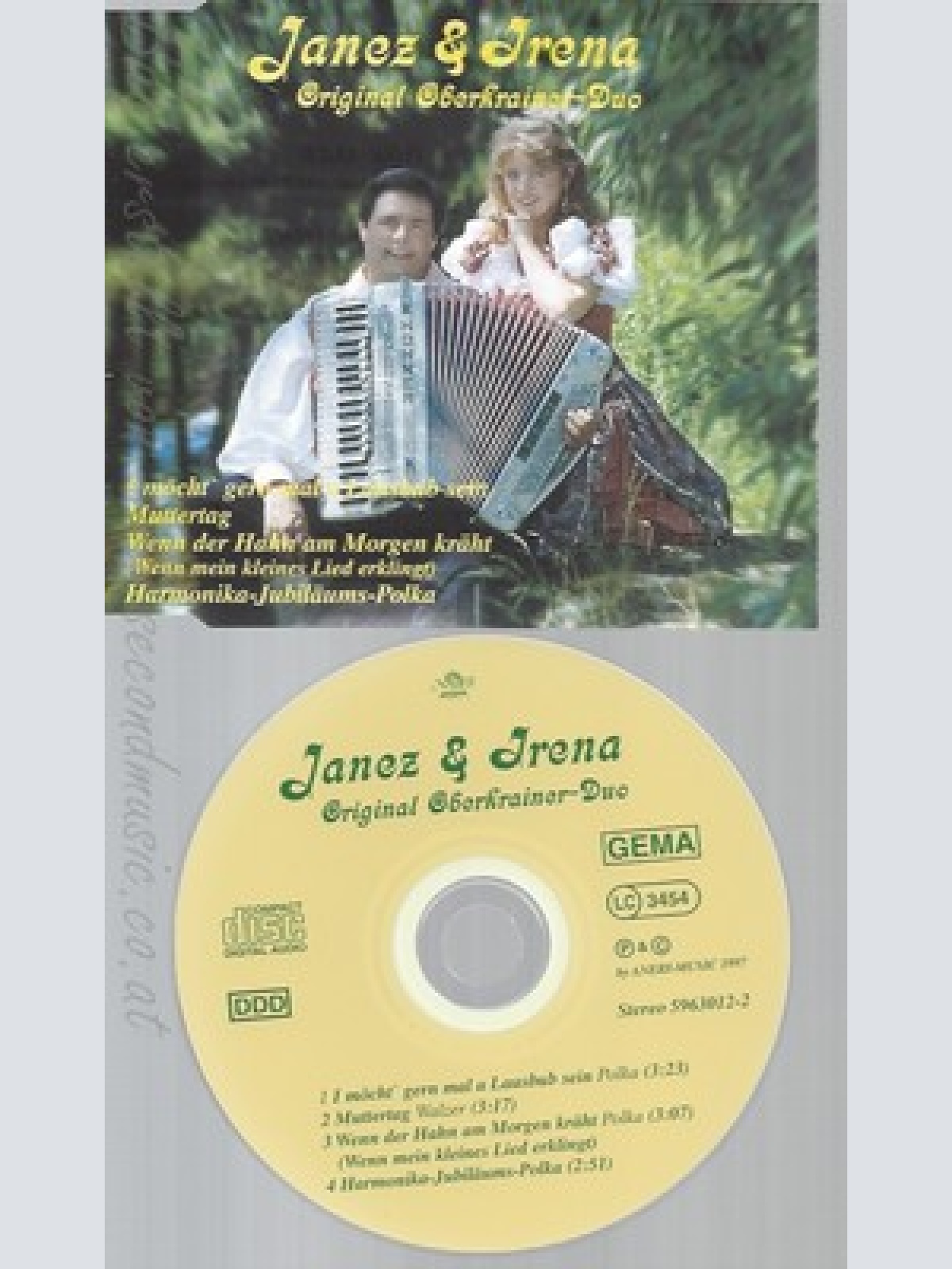 CD--JANEZ & IRENA--ORIGINAL OBERKRAINER DUO--I MÖCHTE GERN MAL A LAUSBUB SEIN--