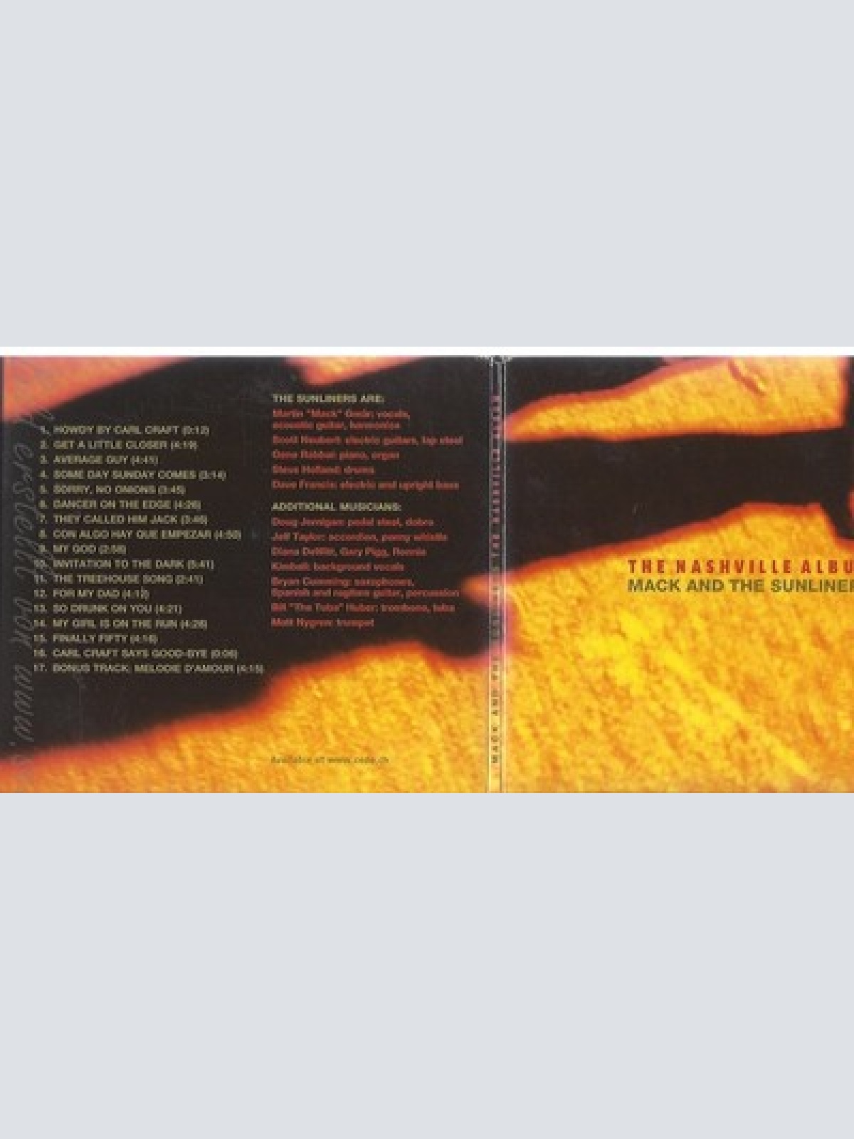 CD--THE NASHVILLE ALBUM--MACK AND THE SUNLINERS--