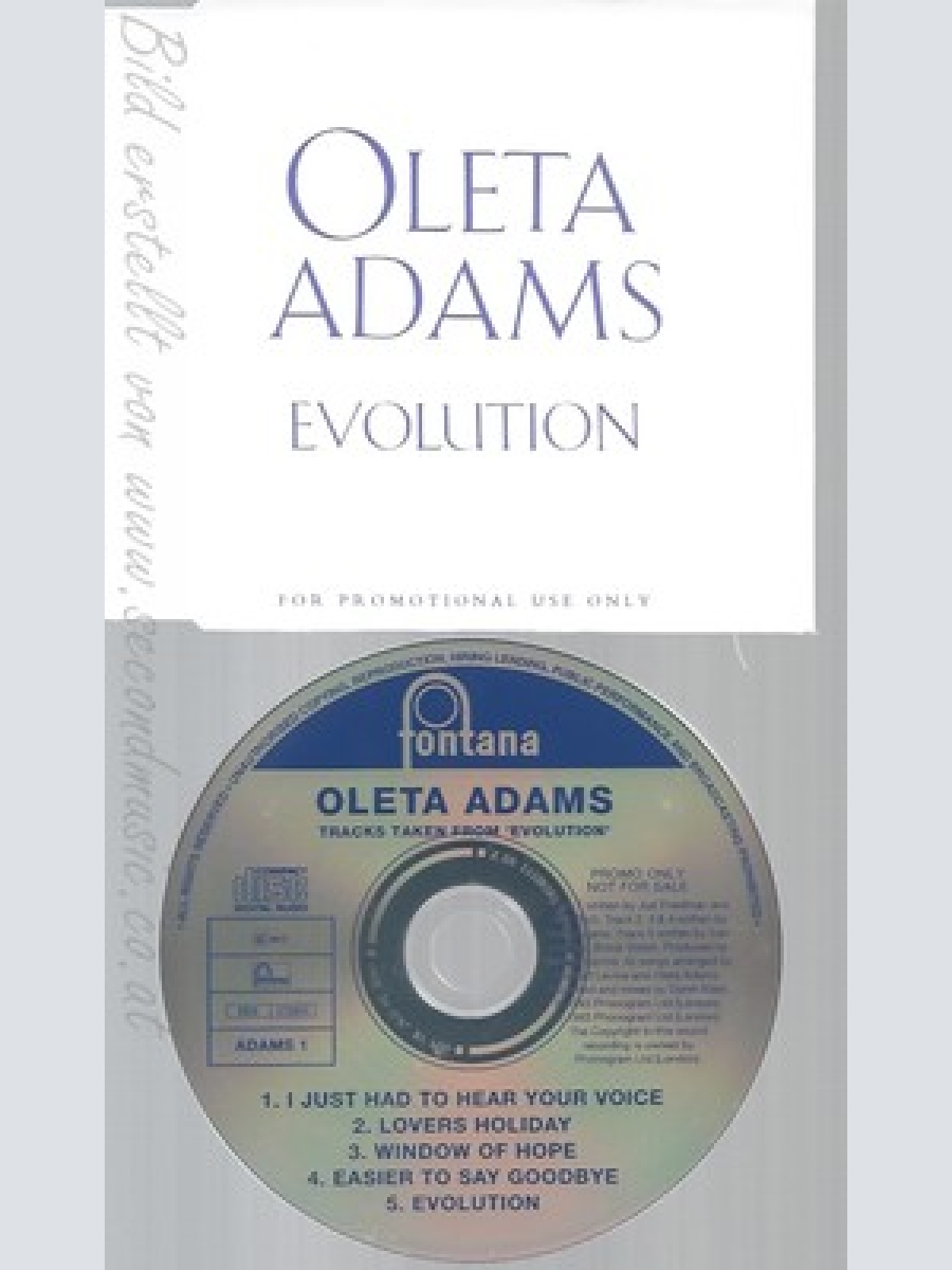 CD--OLETA ADAMS--EVOLUTION--PROMO
