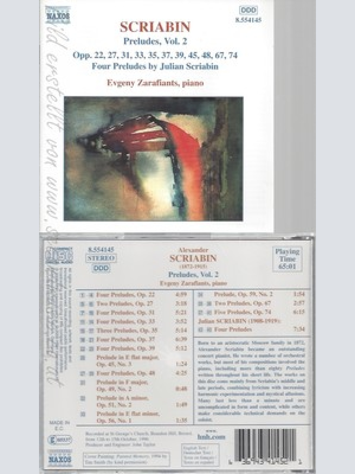 CD--EVGENY ZARAFIANTS UND ALEXANDER SCRIABIN -- -- -- PRELUDES VOL. 2