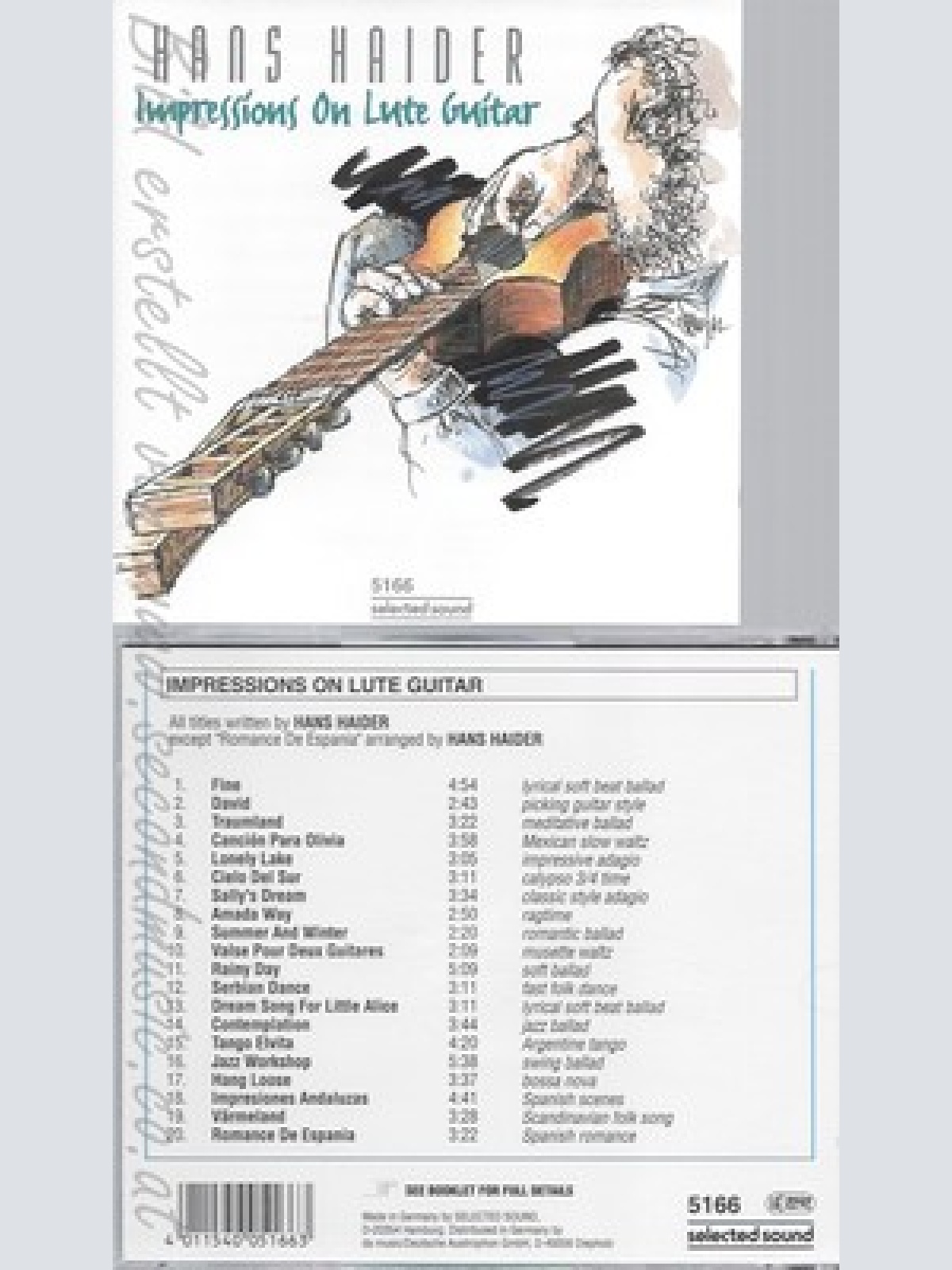 CD--HANS HAIDER - -- IMPRESSIONS ON LUTE GUITAR