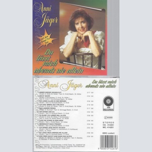 CD--ANNI JAEGER -- DU LAESST MICH ABENDS NIE ALLEI