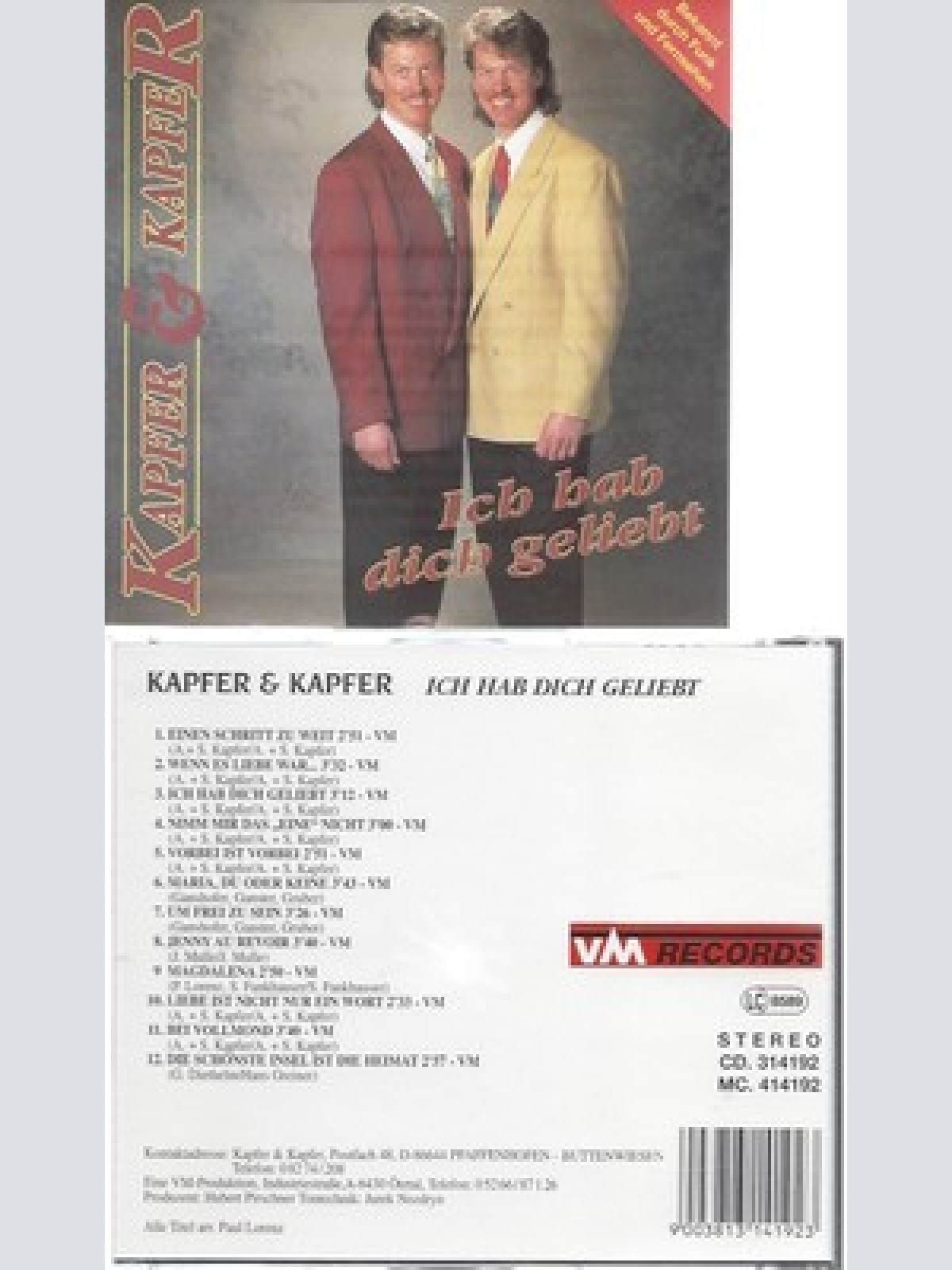 CD--KAPFER & KAPFER--ICH HAB DICH GELIEBT