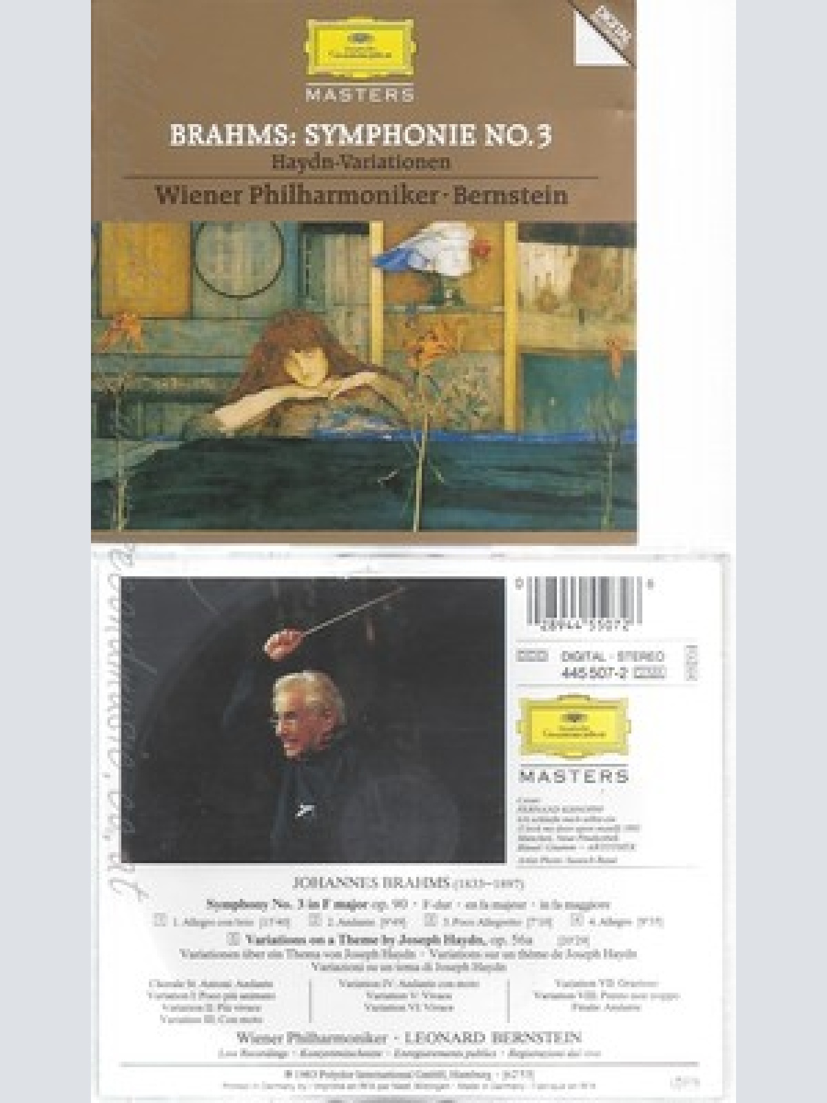 CD--LEONARD BERNSTEIN, WP UND JOHANNES BRAHMS -- -- -- MASTERS - BRAHMS