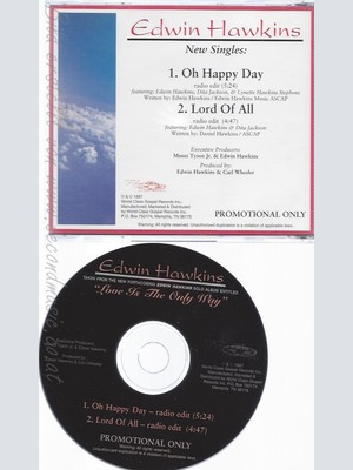 CD--EDWIN HAWKINS--LOVE IS THE ONLY WAY--PROMO