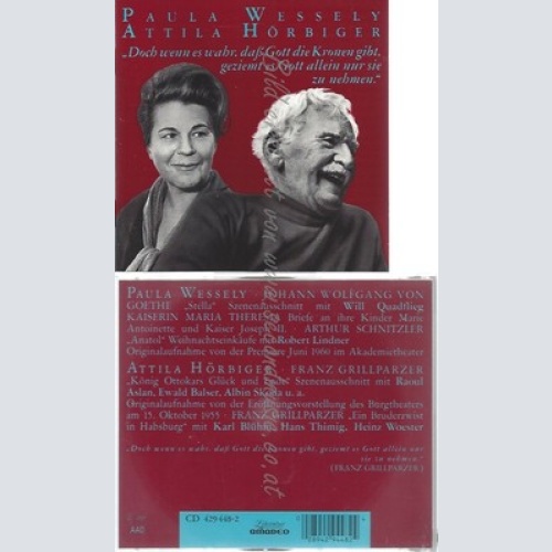 CD--PAUL WESSELY--ATHILA HOERBIGER--LITERATUR