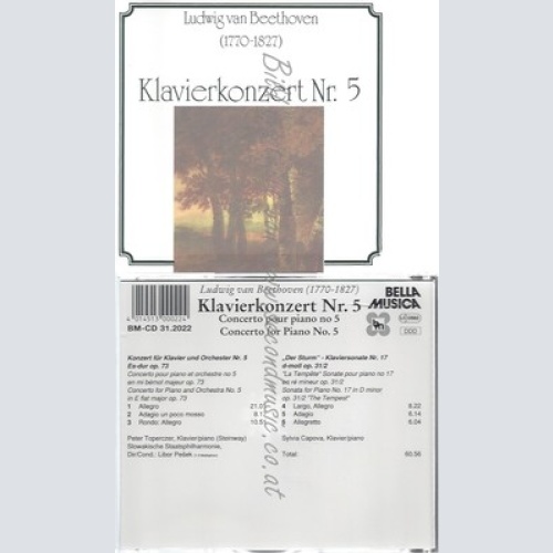 CD--LAVIERKONZ.5 / SLOW.STAATSPHILH., PESEK, CAPOVA UND TOPERCZER -- -- BEETHOVE