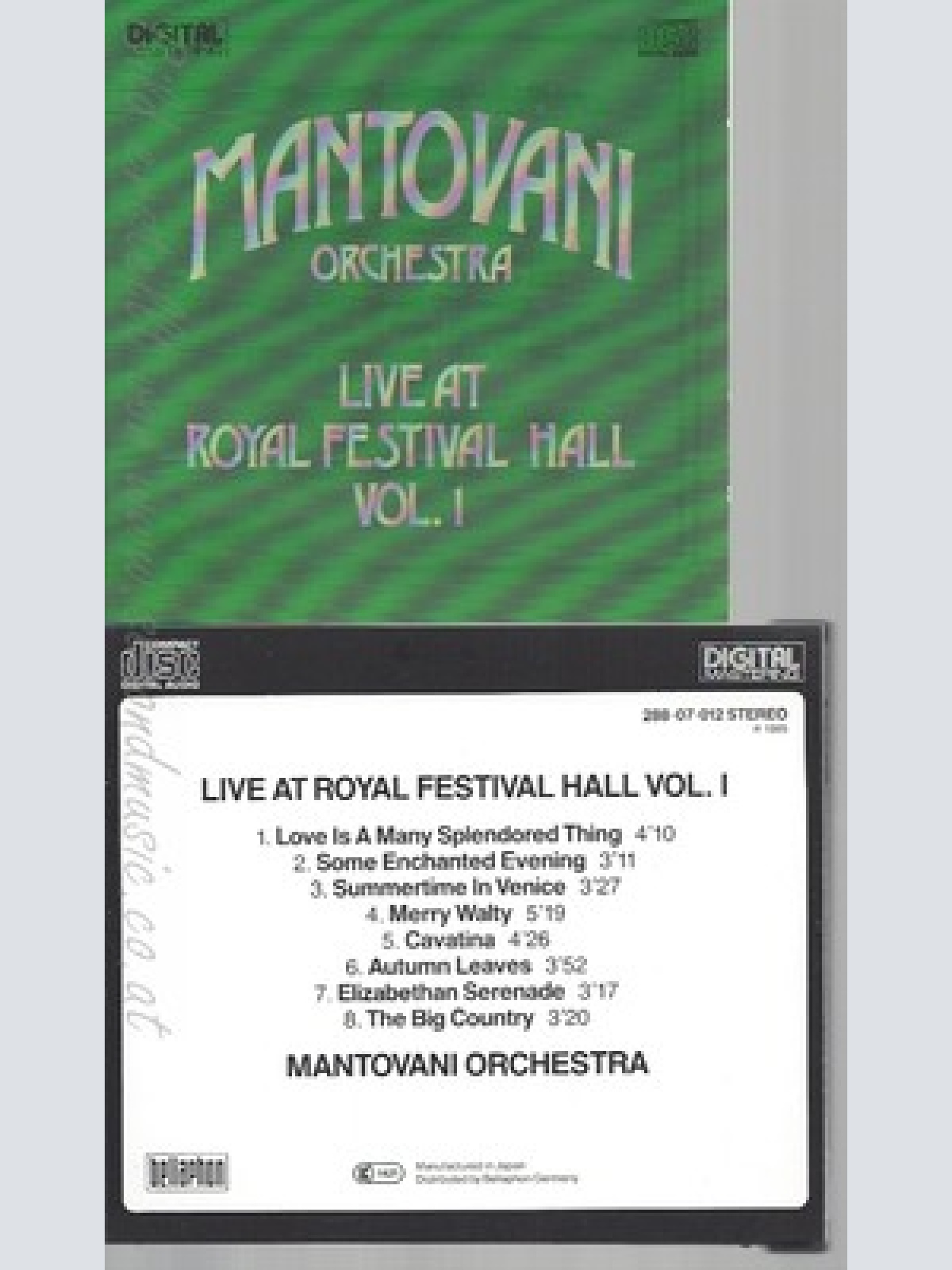 CD--MANTOVANI ORCHESTRA--LIVE AT ROYAL FESTIVAL HALL VOL 1