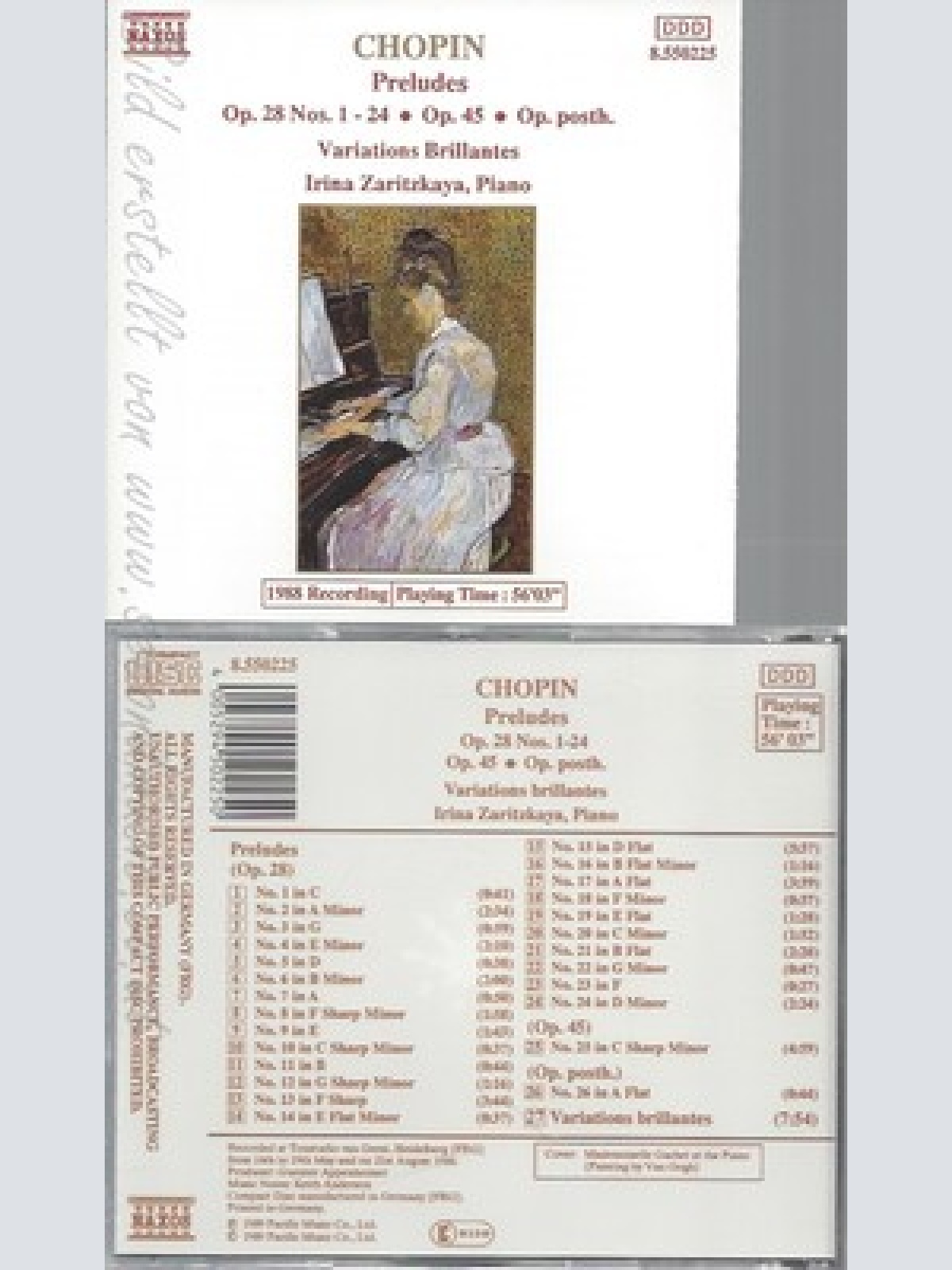 CD--IRINA ZARITZKAYA UND CHOPIN -- --- CHOPIN: PRELUDES. OP.28; OP. 45; OP. POST