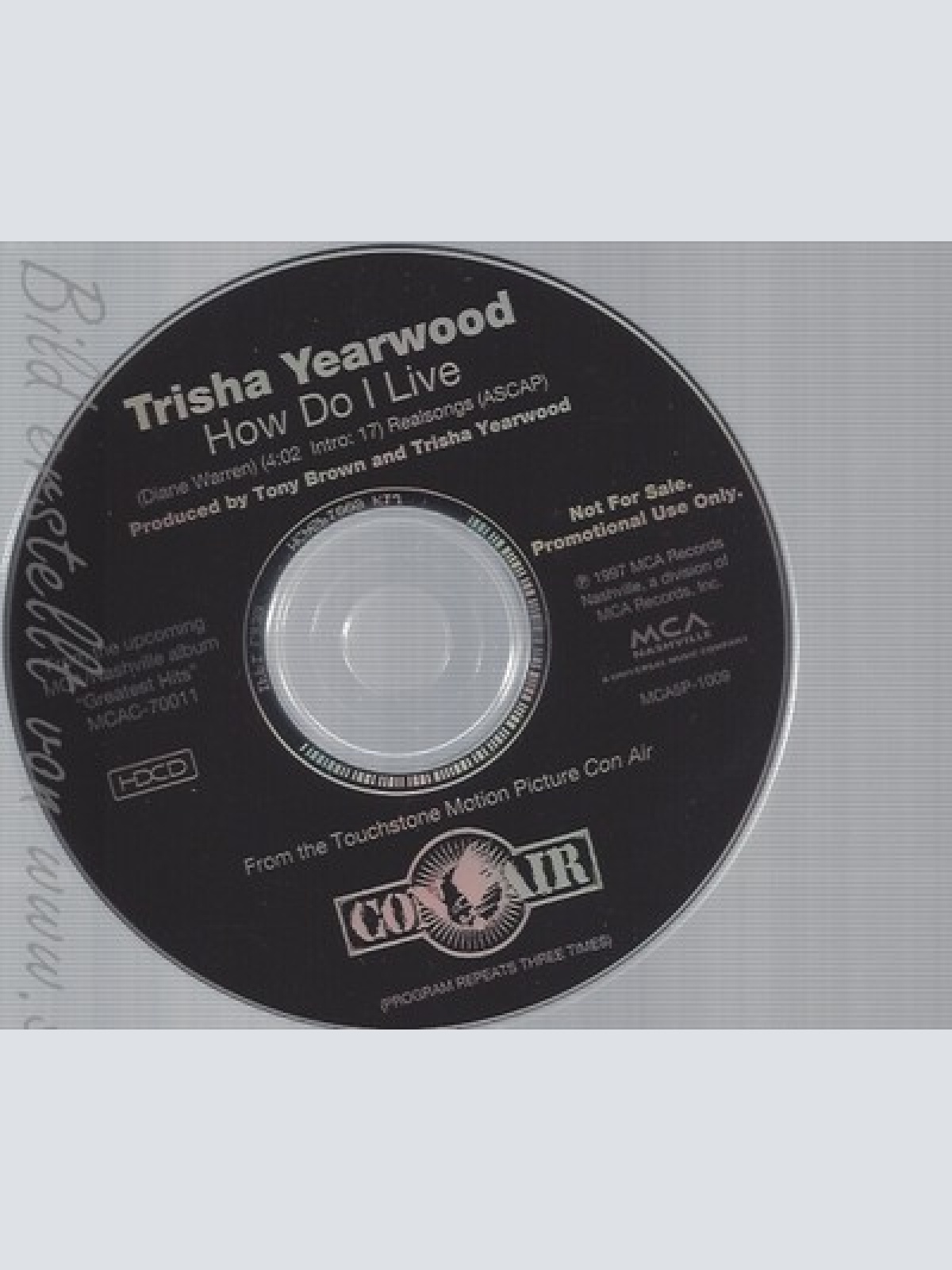 CD--TRISHA YEARWOOD--HOW DO I LIVE--PROMO--CONAIR