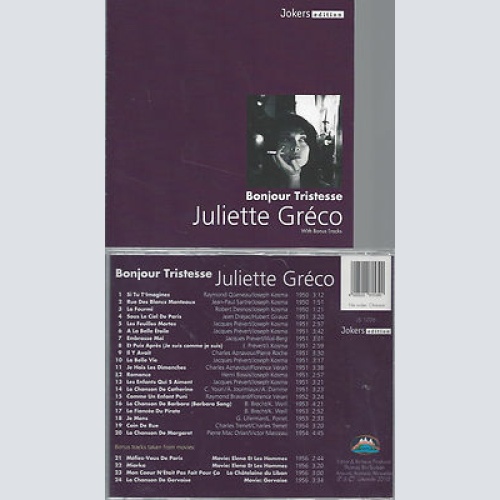 CD-JULIETTE GRECO BONJOUR TRISTESSE