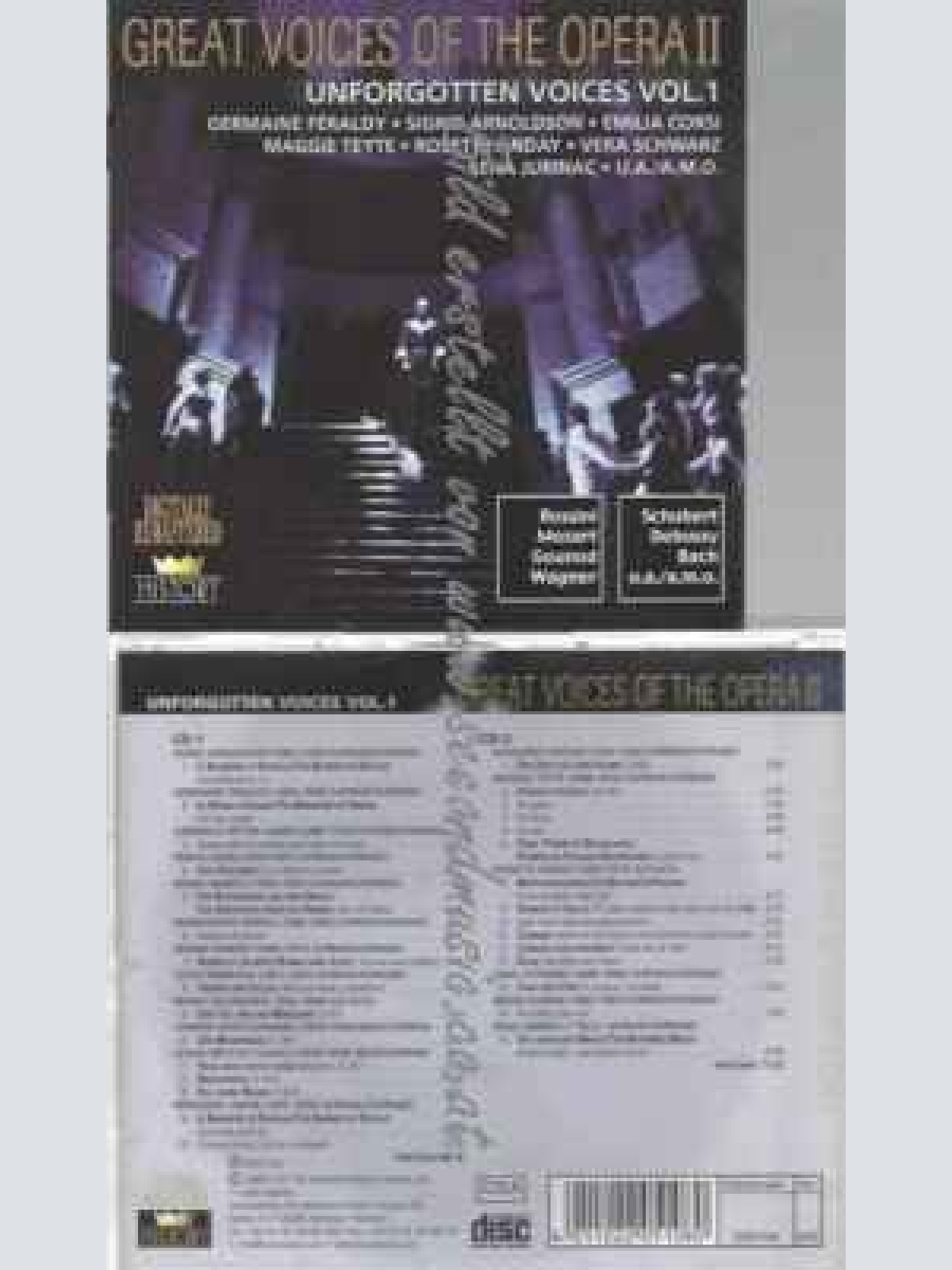 CD----GREAT VOICES OF THE OPERA UNFORGOTTEN VOICES S.ARNOLDSON