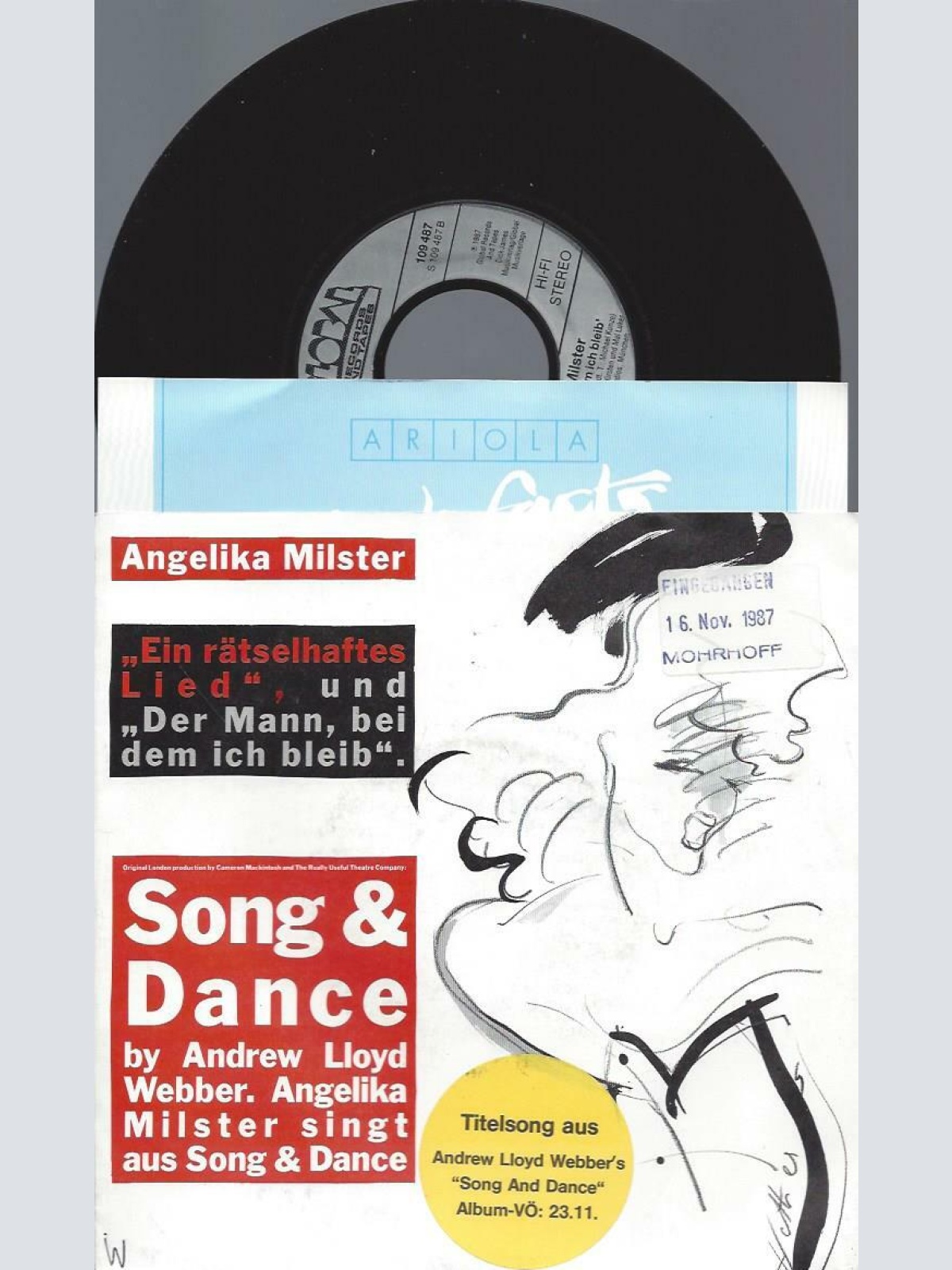 7" Angelika Milster – Ein Rätselhaftes Lied + Info Blatt