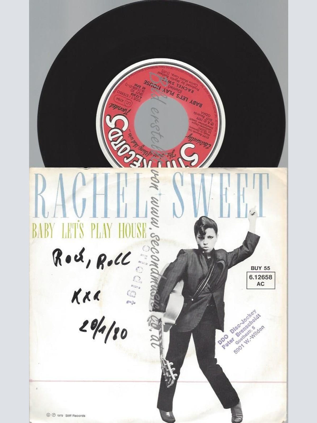 7"   Rachel Sweet  Baby Let's Play House //PROMO BACKCOVER