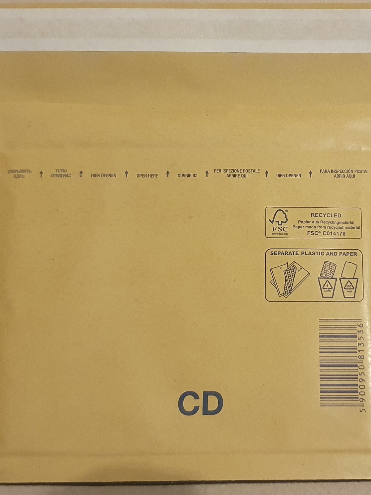 Luftpolster Versandtaschen Grösse  CD Braun Gold 200 Stk