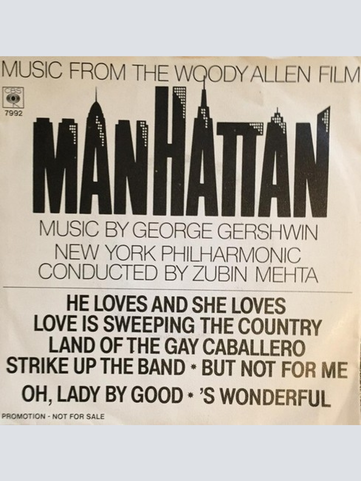 7", Single, Promo George Gershwin / New York Philharmonic* Conducted By Zubin...