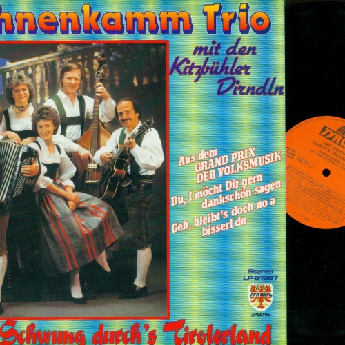 LP--Hahnenkamm Trio Mit Den Kitzbühler Dirndln--Mit Schwung Durch's Tiro    //NM