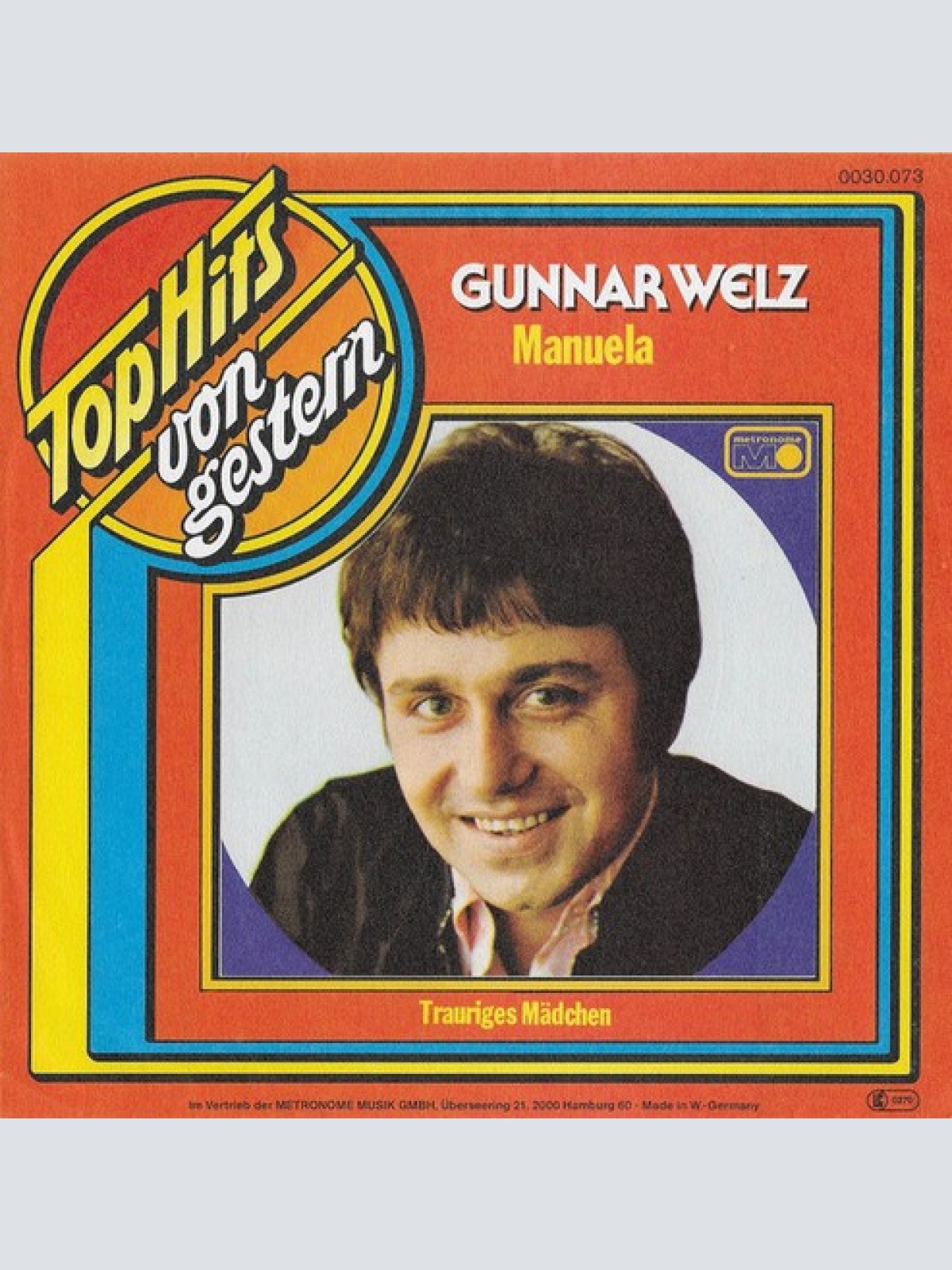 7", Single, RE Gunnar Welz - Manuela / Trauriges Mädchen