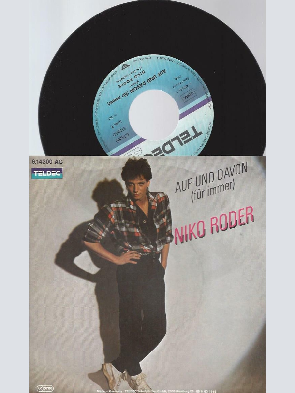 7" Niko Roder – Auf Und Davon (Für Immer)