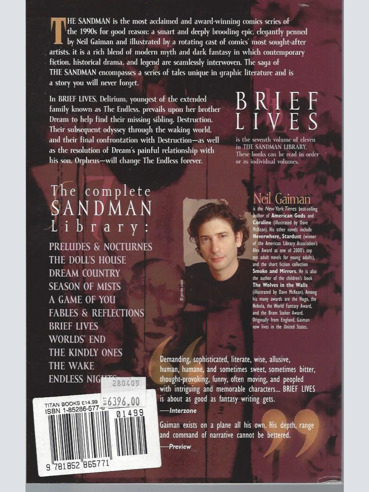 Brief Lives (Sandman S., Band 7) Taschenbuch