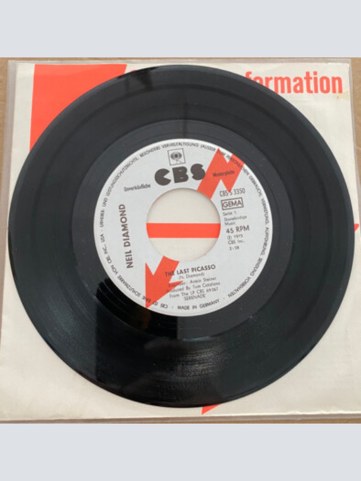 7", Single, Promo Neil Diamond - The Last Picasso